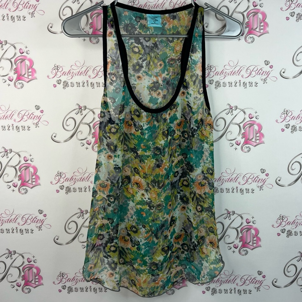 h.i.p. Tank top flowers rainbow style Multicolor Floral Tank Top